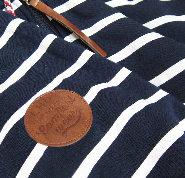 ROZPINANA BLUZA W PASKI GRANATOWA (742)