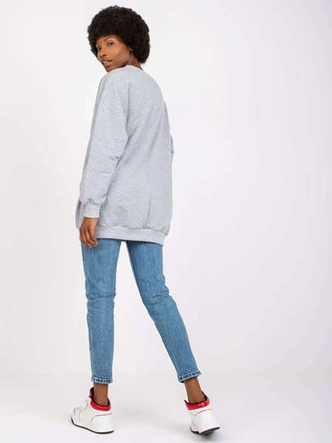 Bluza damska oversize College szary melanż (7649)