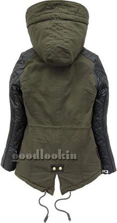 BAWEŁNIANA PARKA ZIMOWA KHAKI (01NU)