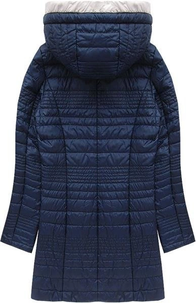 DŁUGA KURTKA PIKOWANA GRANATOWA 2 (21599)