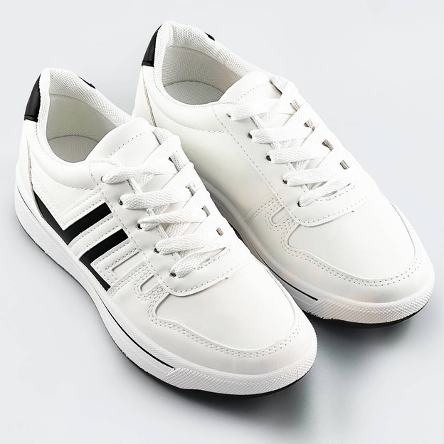 Sportowe buty damskie biało-czarne (ad-587)