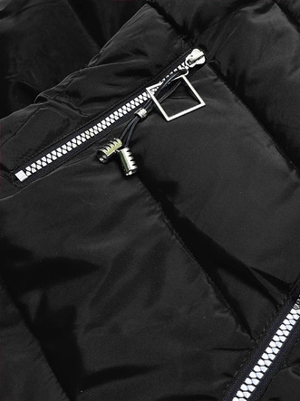 ŚCIĄGANA KURTKA ZIMOWA DAMSKA CZARNA (B9530-1)