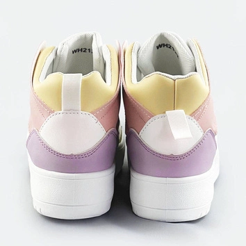Damskie sneakersy za kostkę biało-pastelowe (wh2122)