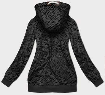 Rozpinana bluza damska w serduszka grafitowa (2315)