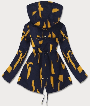 DWUSTRONNA KURTKA PARKA DAMSKA GRANATOWO/ŻÓŁTA (W652)