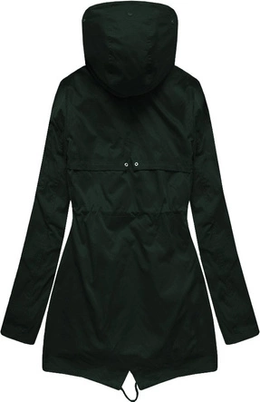 ZIMOWA DAMSKA PARKA Z PODPINKĄ CIEMNOZIELONA (B2635)