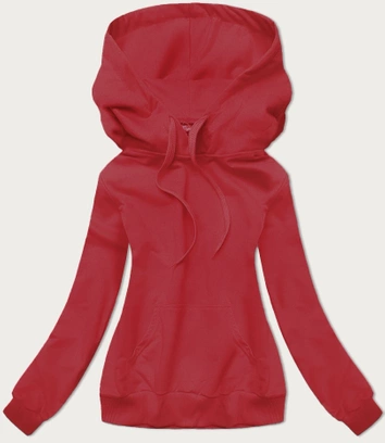 Cienka damska bluza kangurka czerwona (W06-18)