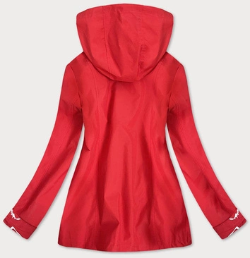 KURTKA DAMSKA WIATRÓWKA Z PODSZEWKĄ CZERWONA (7707)