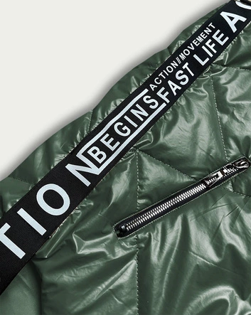 Bezrękawnik damski z ozdobnymi taśmami zielony (b8011-10)