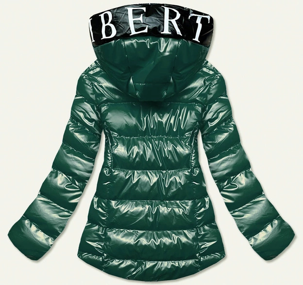 Metaliczna kurtka damska z kapturem zielona (xw808x)