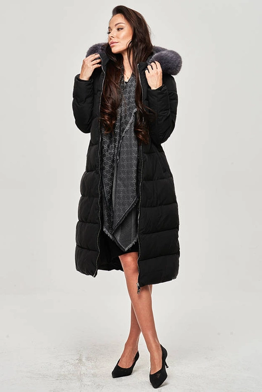 ZIMOWA DAMSKA KURTKA PUCHOWA CZARNA (OMDL-010)