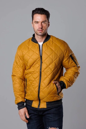 Pikowana bomberka męska ciemnożółta (MY01-23)
