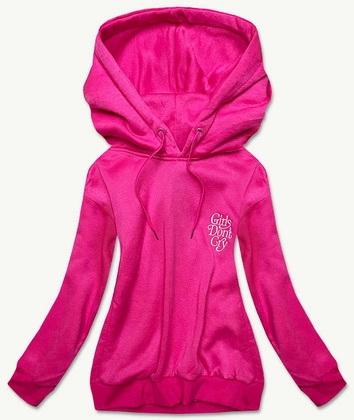 Krótka bluza dresowa damska różowa (26013)