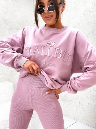  Sportowy komplet z legginsami pudrowy róż (VE88)