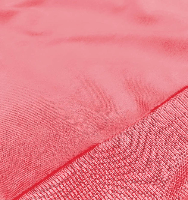 Cienka krótka bluza dresowa damska koralowa (8B938-37)