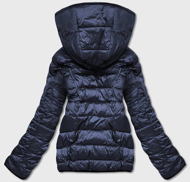 Dwustronna kurtka futro damska granatowa (b8051-3)