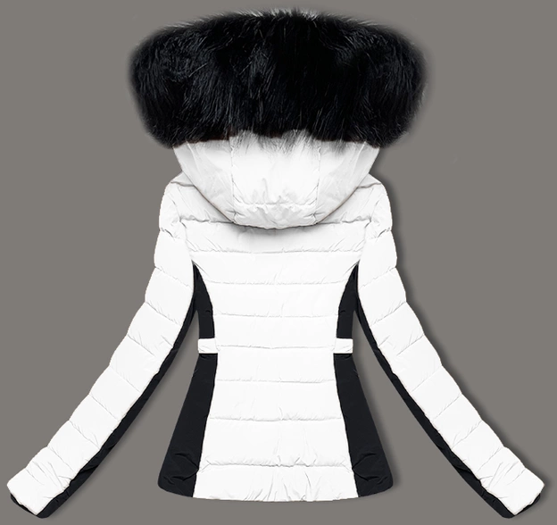 Krótka kurtka zimowa damska S'west biała (B8308-26)