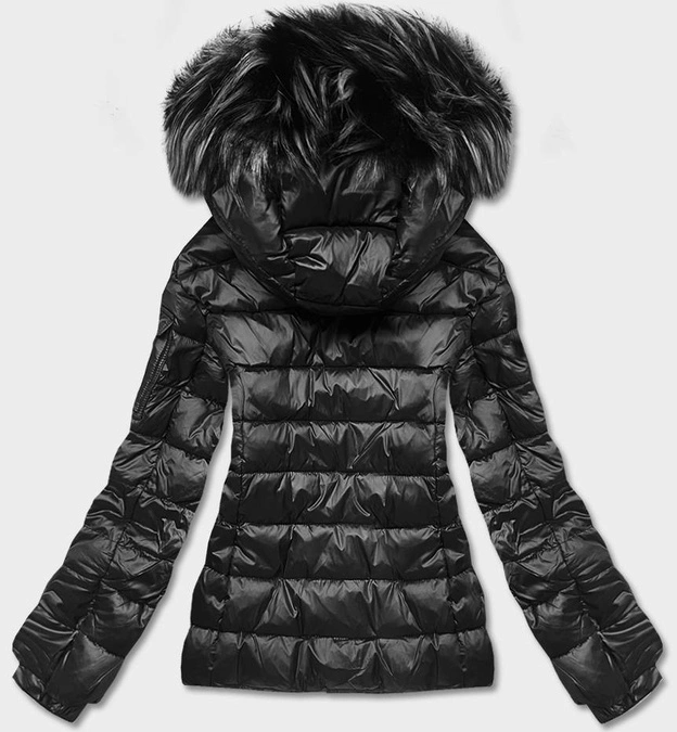 Krótka kurtka damska zimowa czarna (YP-20129-1)