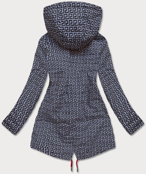 Dwustronna kurtka parka damska czerwono-szara (xw581x)