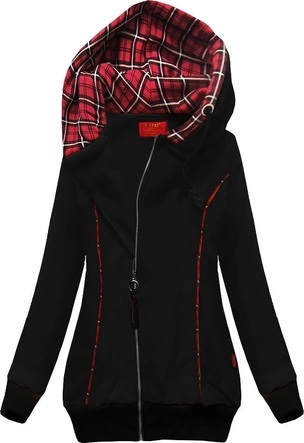 DŁUŻSZA BLUZA Z KAPTUREM CZARNA (620A)