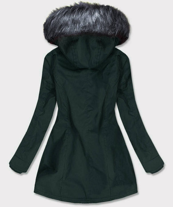 Wodoodporna parka damska zielono-szara (m-923)