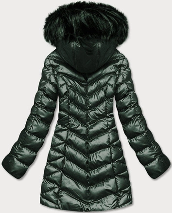 METALICZNA ZIMOWA KURTKA DAMSKA ZIELONA (5M778-238)
