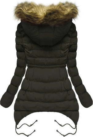 PIKOWANA KURTKA Z KAPTUREM KHAKI (7209W)