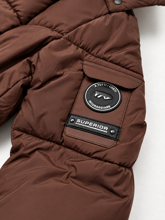 Damska kurtka puffer czekoladowa (B6061-14)