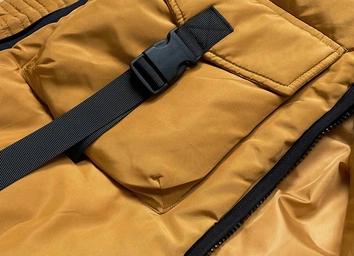 Taliowana kurtka zimowa damska żółta (h-1071-80)