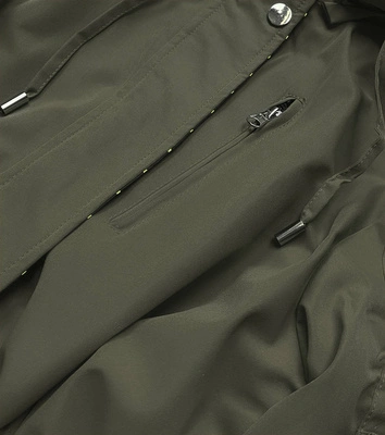 Parka damska 2w1 khaki/limonka (w702)