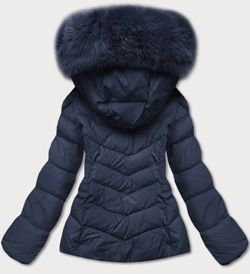 Krótka kurtka damska zimowa granatowa (TY043-2)