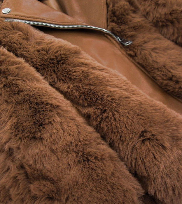 KRÓTKA RAMONESKA Z FUTREM KARMELOWA (CV2035)