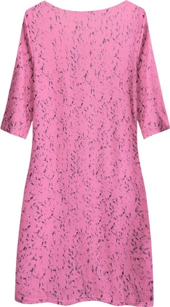 WZORZYSTA SUKIENKA RÓŻOWA (6289)