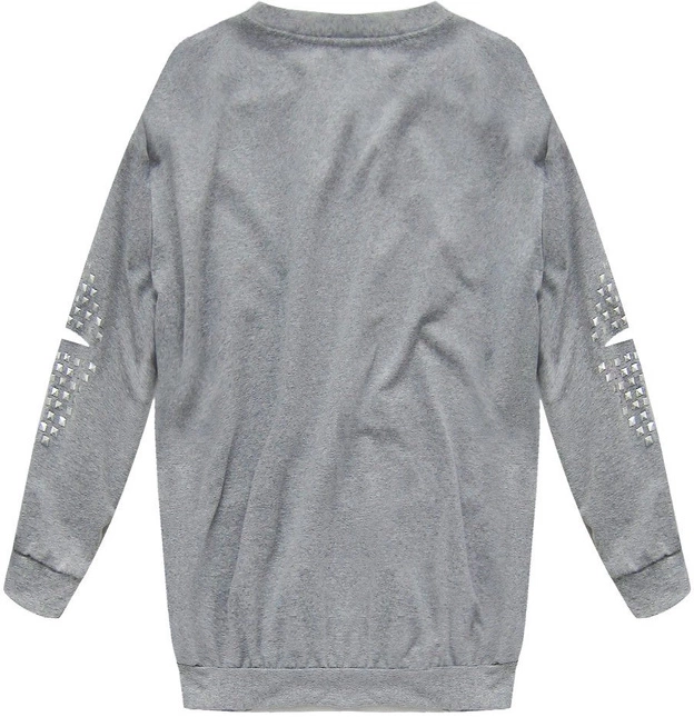 KOMPLET DRESOWY Z NITAMI I ROZCIĘCIAMI SZARY (76ART)