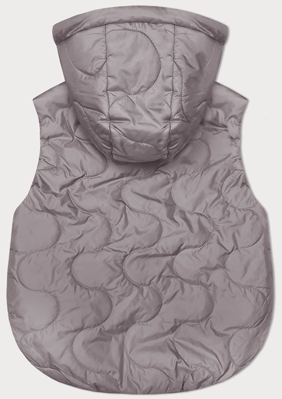 Krótki bezrękawnik damski z odpinanym kapturem BH Forever cappuccino (BH-2414BIG)