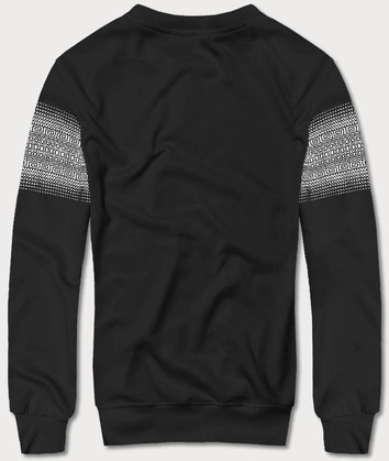 Cienka bluza z nadrukiem czarna (8B1103-3)