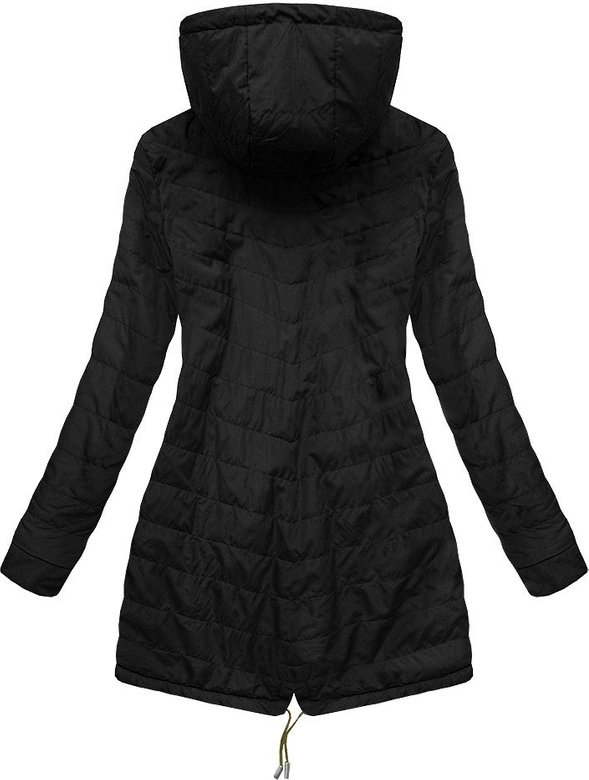 DWUSTRONNA PARKA Z KAPTUREM KHAKI-CZARNA (W306)