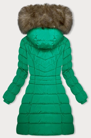 Puchowa zimowa kurtka damska zielona (LHD-23032)