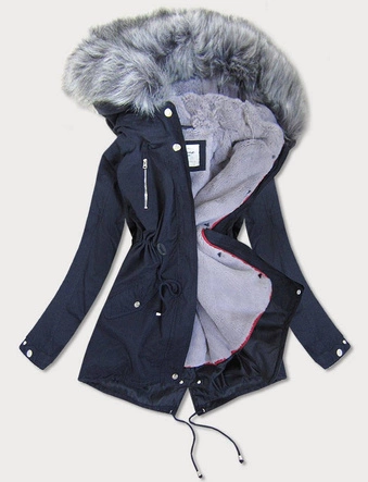 DAMSKA KURTKA ZIMOWA Z PODPINKĄ GRANATOWA (1898A)