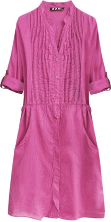 DŁUGA KOSZULA Z ZAKŁADKAMI AMARANTOWA (1032)