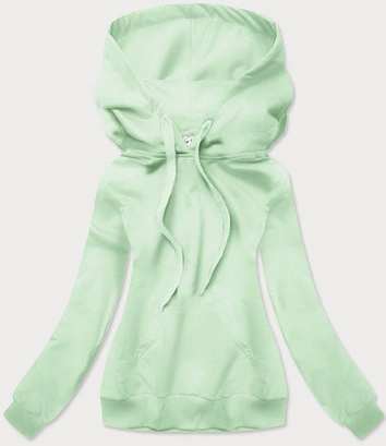 CIENKA DAMSKA BLUZA Z KAPTUREM MIĘTOWA (WB11001-39)