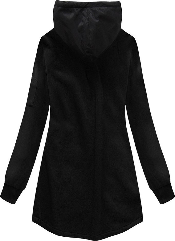 BLUZA Z ŁĄCZONYCH MATERIAŁÓW CZARNA (530)