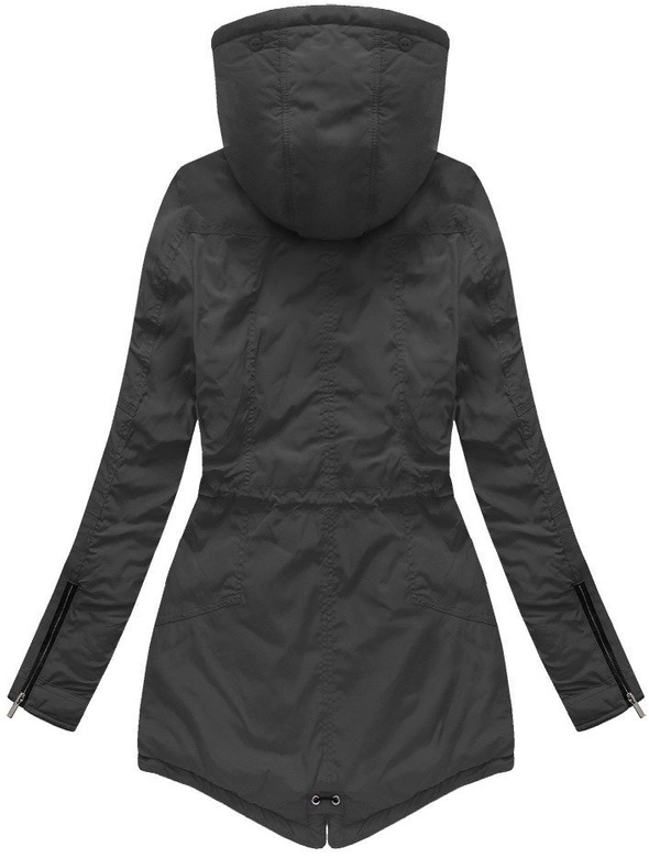 KURTKA Z KAPTUREM CZARNA (7307/2)