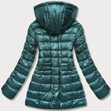 Przejściowa kurtka damska plus size butelkowa zieleń (7724plus)