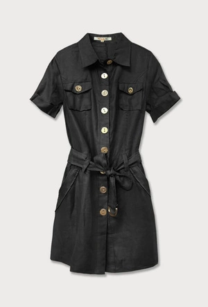 SUKIENKA MINI Z LNU CZARNA (2829)