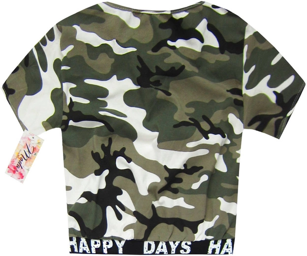 BAWEŁNIANY KRÓTKI TOP W MORO ZIELONY (ART5/1)