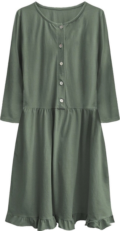 BAWEŁNIANA SUKIENKA OVERSIZE KHAKI (305ART)