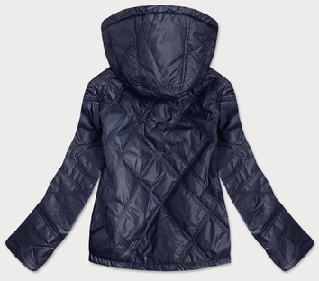 Lekka kurtka damska z kapturem granatowa (bh2004)