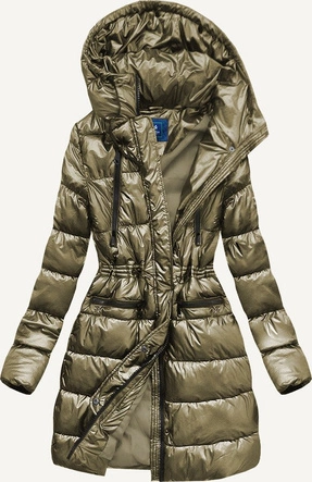ORTALIONOWA DŁUŻSZA ZIMOWA KURTKA DAMSKA ZŁOTA (J9-005)