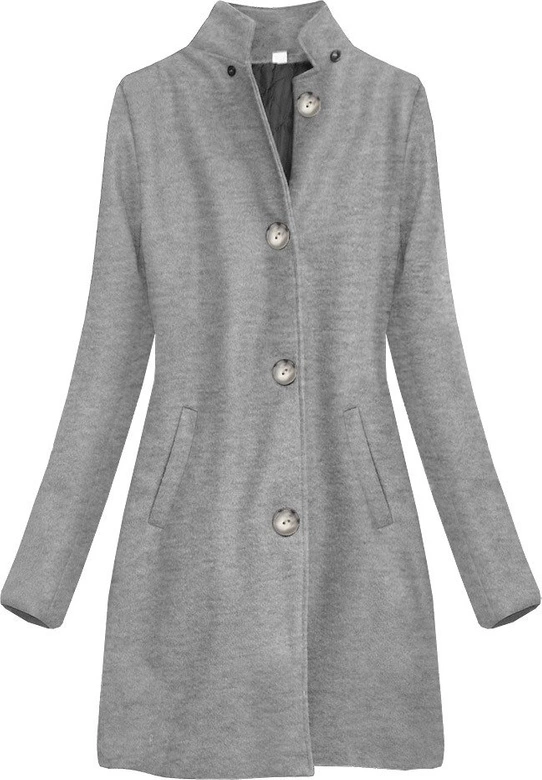 BAWEŁNIANY PŁASZCZ ZIMOWY SZARY (514ART)